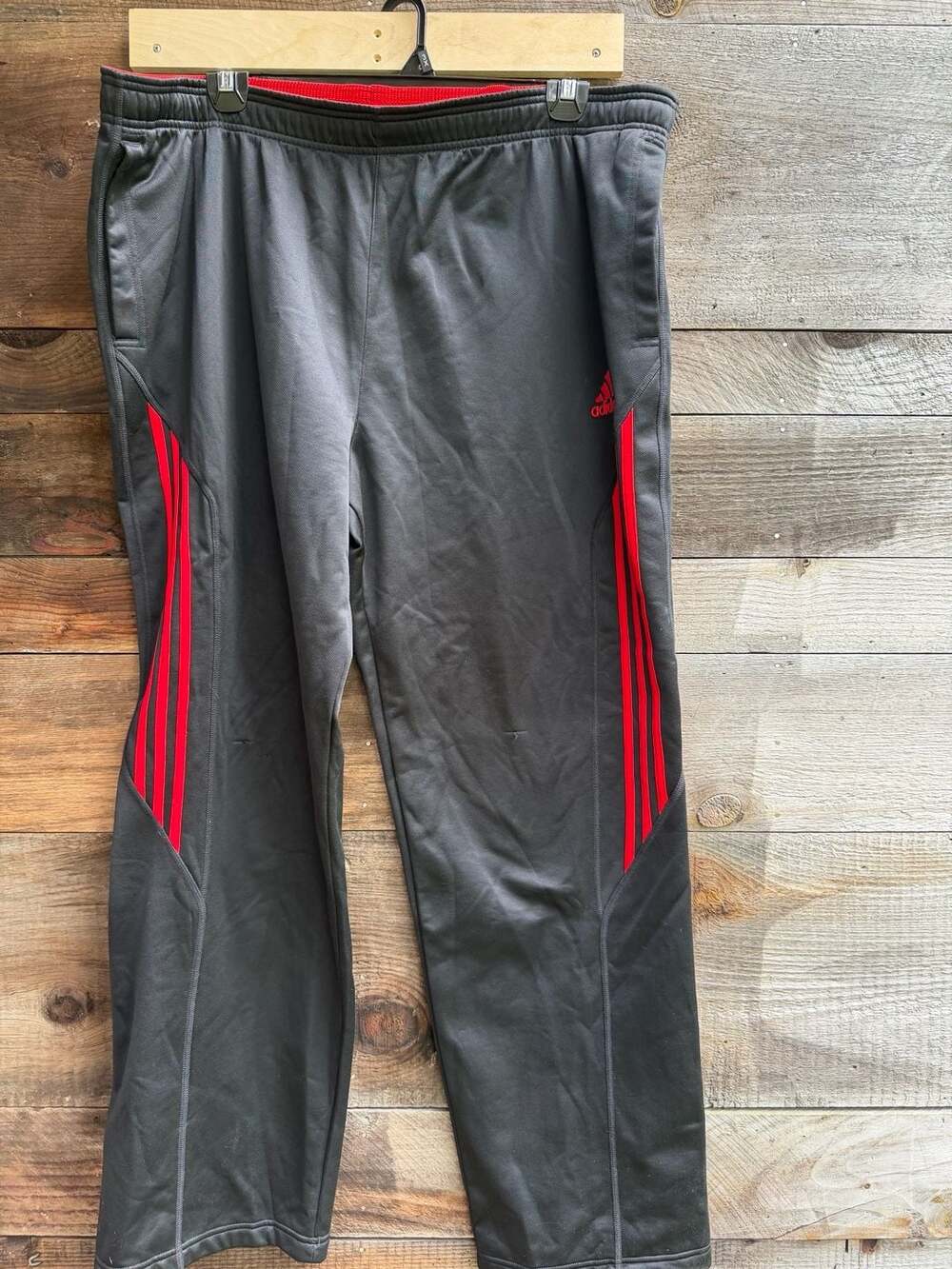 Adidas Men's 2XL Athletic Track Pants Black Red